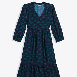Draper James Katie Midi Dress Ginkgo Leaf Print - NWOT